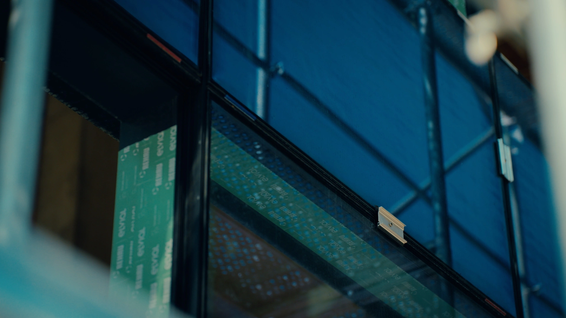 Glazed facade and aluminium framing during installation